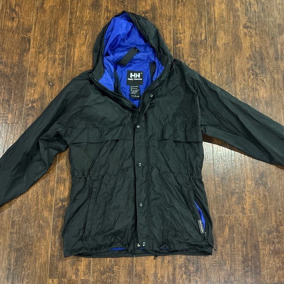 Helly Hansen Other - Helly Hansen Black Jacket with Blue Lining Hood